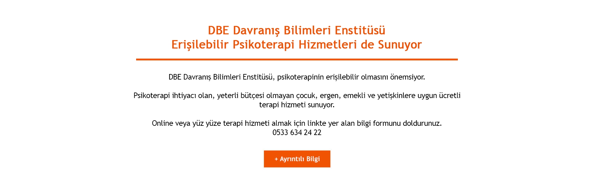 DBE Erişilebilir Psikoterapi Hizmetleri